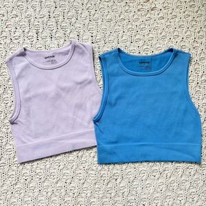 Set of 2 Garage Tops - Garage Ribbed Crop Tops